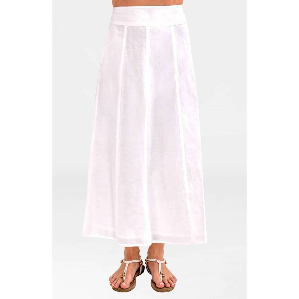 NEW GRETCHEN SCOTT linen skirt in white